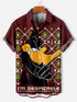 Men's Christmas Cartoon Funny Graphic Short Sleeve Hawaiian Shirt